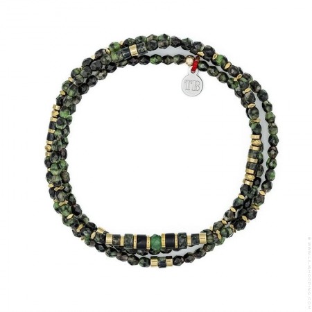 3 turn new cross gold green bracelet