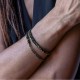 Bracelet 3 tours new cross gold vert marbré
