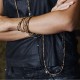 Bracelet 6 tours Python caramel
