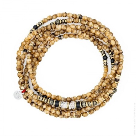 6 turn Crocodile jaspe kambala  bracelet
