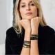 Bracelet 6 tours Caroline jaune neon