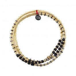 3 turn Andy gold black bracelet