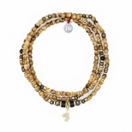 Bracelet 3 tours Ana caramel