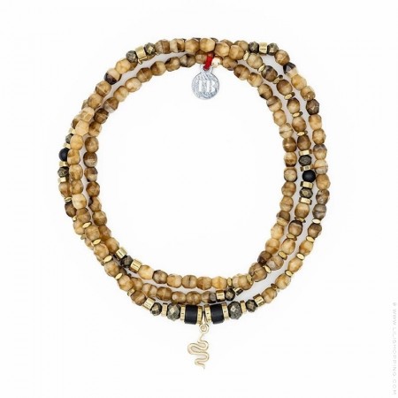 3 turn Andy gold black bracelet