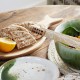 Round wooden plate