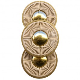 Three round gold ecru rope wall lamp