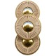 Applique 3 ronds dorés corde écrue