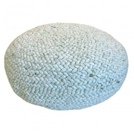 Medium woolen beige beanbag chair 