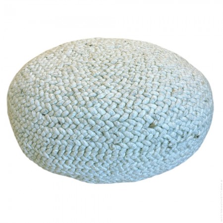 Medium woolen beige beanbag chair 