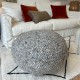 Pouf beige en laine tissée taille 80