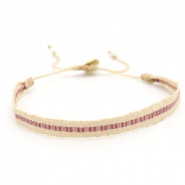 Bracelet Argentinas or rose et beige