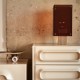 Doris table lamp with a stripped shade