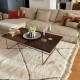 Tapis Beni Ouarain blanc à losanges noirs 275 x 200 cm