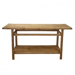 Console double plateau en pin recyclé 160 cm