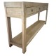 Recycled pine 190 cm console table with 4 drawers