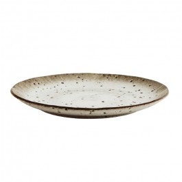 Assiette à gâteaux en grès moucheté
