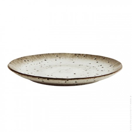 Assiette à gâteaux en grès moucheté