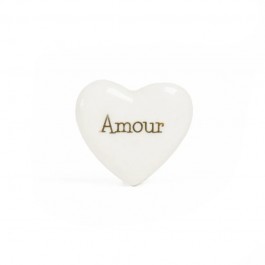 Fève blanche et dorée coeur