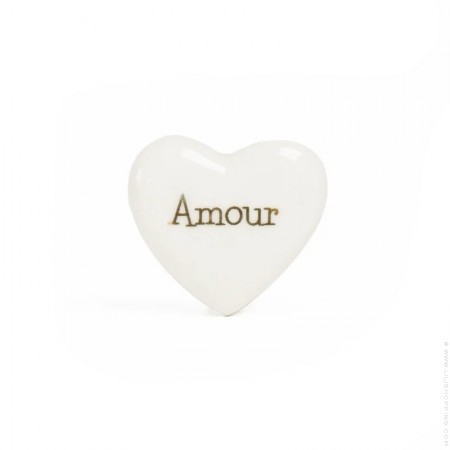 Fève blanche et dorée coeur