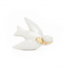 White and gold dove bean for epiphany