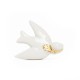 White and gold dove bean for epiphany