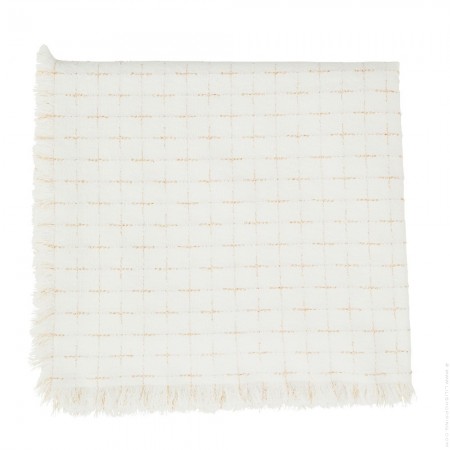 Green and ecru checked kitchen towel