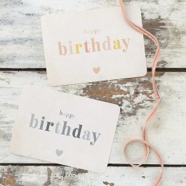 Happy Birthday rainbow powder pink Cinq Mai postcard