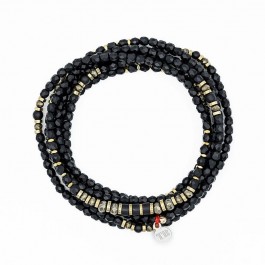 Bracelet 6 tours Black panther noir mat