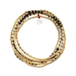 Bracelet 6 tours Andy 6 gold black