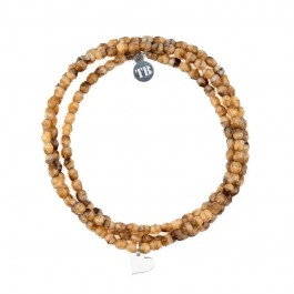 Bracelet 3 tours caramel coeur silver