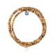 Bracelet 3 tours green forest coeur gold