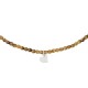 Bracelet 3 tours green forest coeur gold
