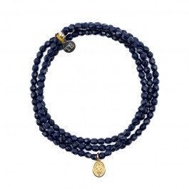 Bracelet 3 tours navy blue petite Madone gold