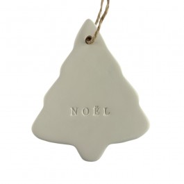 Sapin Noël en céramique blanche