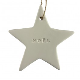 Etoile Noël en céramique blanche