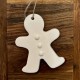 Ginger bread man in white ceramic