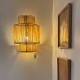 Golden raffia 3 floors wall lamp