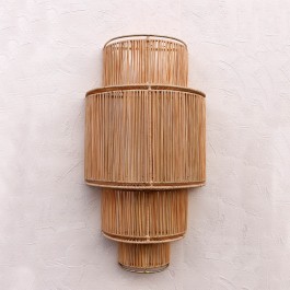 Golden raffia 4 floors wall lamp