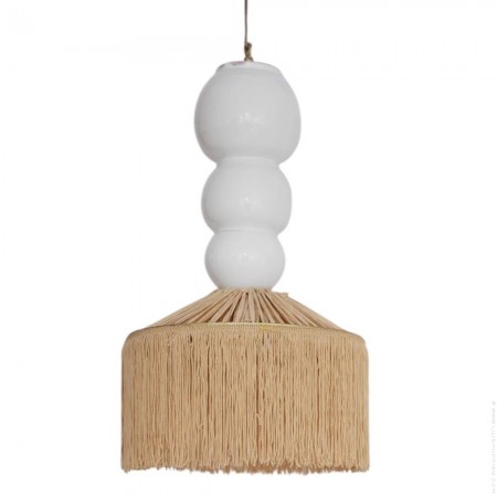 Golden raffia 4 floors wall lamp