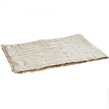 Beige, mustard, grey, black, off white printed cotton chair pad