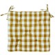 Black mustard and sand printed cotton chair pad