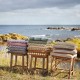 Black mustard and sand printed cotton chair pad
