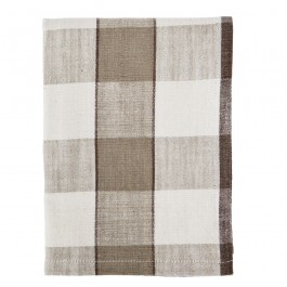 Taupe and ecru checked kitchen towel