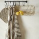Green and ecru checked kitchen towel