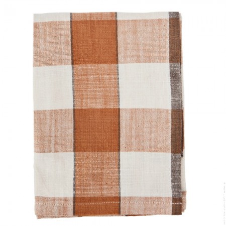 Taupe and ecru checked kitchen towel