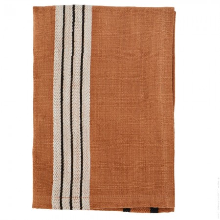 Burnt orange and off white checked kitchen towel
