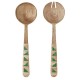 Salad servers in mango wood with black rattan