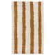 Tapis de bain en coton touffeté rayé caramel et blanc cassé