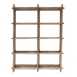 Recycled wood double shelf