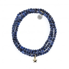 Bracelet 3 tours star gold denim